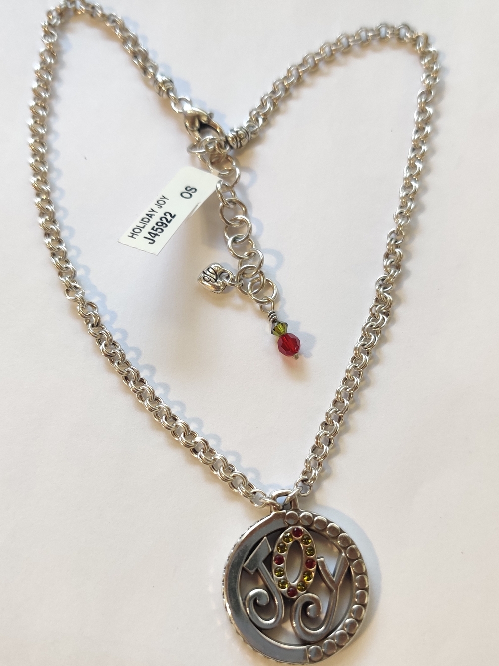 Brighton Holiday Joy Silver-Tone Pendant Necklace with Red Accent - Picture 4 of 5